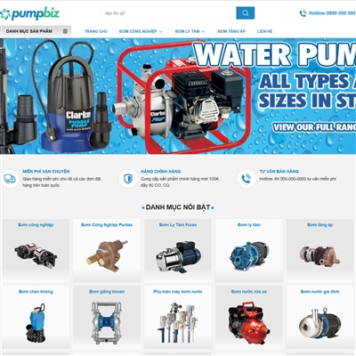 Mẫu website máy bơm nước mã 3001