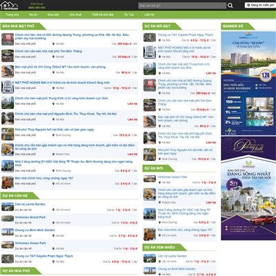 Mẫu website Bất động sản mã 6001